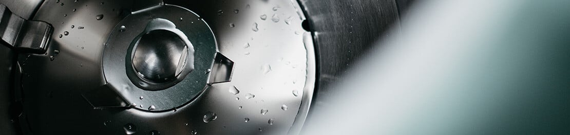 Close up shot of macerator blades